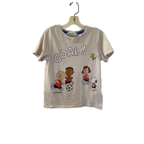 Peanuts H&M Collab/peanuts, soccer short sleeve T-shirt size 5/6 - Picture 3 of 4